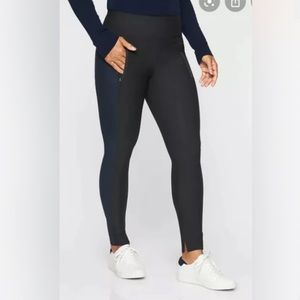 Athleta Stellar tight leggings blue/black